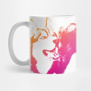 Happy Pink Husky Dog Mug